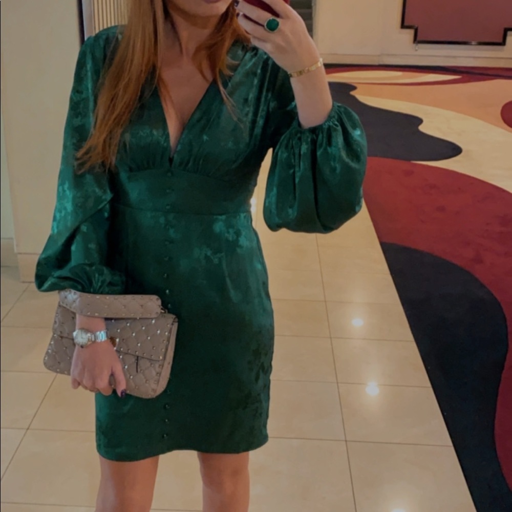 Emerald silky dress